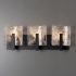 Arc 3-Light Bath Sconce (Black & White Swirl Glass)