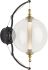 Otto Sphere Sconce (Black with Brass Accents & Clear Glass with Stainless Steel Mesh Tube)