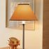 Simple Lines Floor Lamp (Natural Iron & Doeskin Suede Shade)