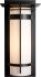Banded with Top Plate Outdoor Sconce (Large - Coastal Black & Opal Glass)