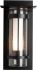 Torch with Top Plate Outdoor Sconce (Coastal Black & Seeded Glass with Opal Diffuser)