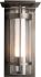 Torch with Top Plate Outdoor Sconce (Large - Coastal Dark Smoke & Seeded Glass with Opal Diffuser)