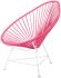 Acapulco Chair (Pink Weave on White Frame)