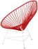 Acapulco Chair (Red Weave on White Frame)