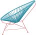 Acapulco Chair (Blue Weave on Coral Frame)