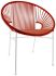 Concha Chair (Red Weave on White Frame)