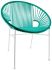 Concha Chair (Turquoise Weave on White Frame)