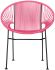 Puerto Dining Chair (Pink Weave on Black Frame)