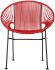 Puerto Dining Chair (Red Weave on Black Frame)