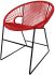 Puerto Dining Chair (Red Weave on Black Frame)