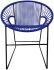 Puerto Dining Chair (Deep Blue Weave on Black Frame)