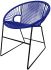 Puerto Dining Chair (Deep Blue Weave on Black Frame)