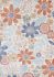 Fresco Multicoloured Floral Print  Rug (6 x 8 - Blue Cream Grey Orange Pink)