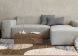 Serene Distressed Curvy Shapes Design Rug (Cream & Blue - 5'3x 7'10)