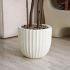 Fiddle Leaf Tree (Beige Fiberglass Planter - 72 In)