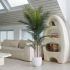 Madagascar Palm (White Fiberglass Planter - 72 In)