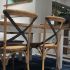 Cross Back Chair (Set of 2 - Distressed Natural with Rattan Seat)