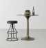 Ziggie Bar Stool (Distressed Black Leather)
