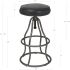 Ziggie Bar Stool (Distressed Black Leather)