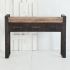 Carga Console Table (Black Metal Frame Brown Wooden Top with Storage)