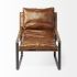 Hornet Accent Chair (Brown Leather & Black Metal)