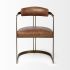 Hollyfield Dining Chair (Brown Leather & Gold Metal)