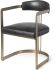 Hollyfield Dining Chair (Black Leather & Gold Metal)