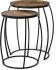 IV - Set of 2 - Brown Round Wood Top with Black Iron Frame