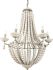 Phillum Chandelier (Silver Metal Chassis & White Wood Beaded Six Bulb)