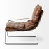 Hornet Accent Chair (Brown Leather & Black Metal)