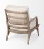 Harman Accent Chair (Off-White Fabric Seat with Wood Frame)