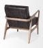 Phineas Accent Chair (Black Leather & Brown Wood)