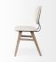 Haden Dining Chair (Set of 2 - Cream Fabric Wrap Brown Solid Wood Base)