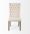Mackenzie Dining Chair (Cream Plush Linen Covering with Ash Solid Wood Base)