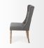 Mackenzie Dining Chair (Grey Plush Linen Covering with Ash Solid Wood Base)