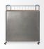 Udo Bar Cart (Metal Frame Two Door Cabinet with Two Drawers & Wood Top)