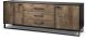 Alvin Sideboard (Brown Solid Wood With Black Metal Frame)
