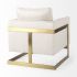 Rupert Accent Chair (Cream Poly-Linen  & Gold Metal)