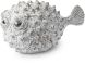 Large - Off-White Ceramic Puffer Fish