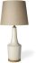 Rebecca Table Lamp (White Crackled Ceramic Base Wood Accent)