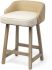 Monmouth Counter Stool (Cream & Beige Fabric Seat Brown Wood Frame)