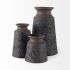 Sefina Vase (Céramique Brun Moyen et Noir à Motifs)