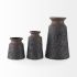Sefina Vase (Medium Brown & Black Patterned Ceramic)