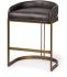 Hollyfield Barstool (Black Leather & Gold Metal)
