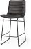 Meritt Counter Stool (Black Faux-Leather Seat with Black Metal Frame Stool)