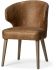 Niles Wingback Dining Chair (Brown Faux Leather Seat with Brown Wooden Legs)