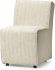 Set of 2 - Fully Upholstered Cream-Toned Fabric on Casters