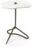 Pinera Table d'Appoint (Marbre Blanc &  Fer Or)