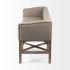 Bergen Bench (Beige Fabric Covered Seat with Brown Wood Frame)