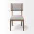 Tenton Dining Chair (Set of 2 - Grey Fabric Seat & Medium Brown Wood Frame)